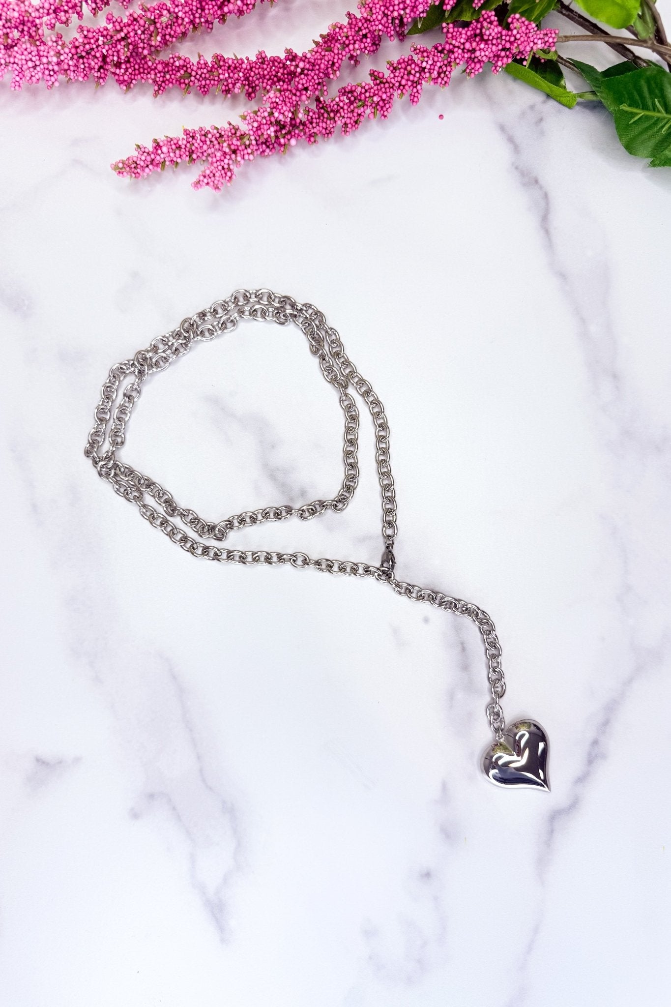 Heart to Heart Wrap Necklace | Silver - Adorned Rebel