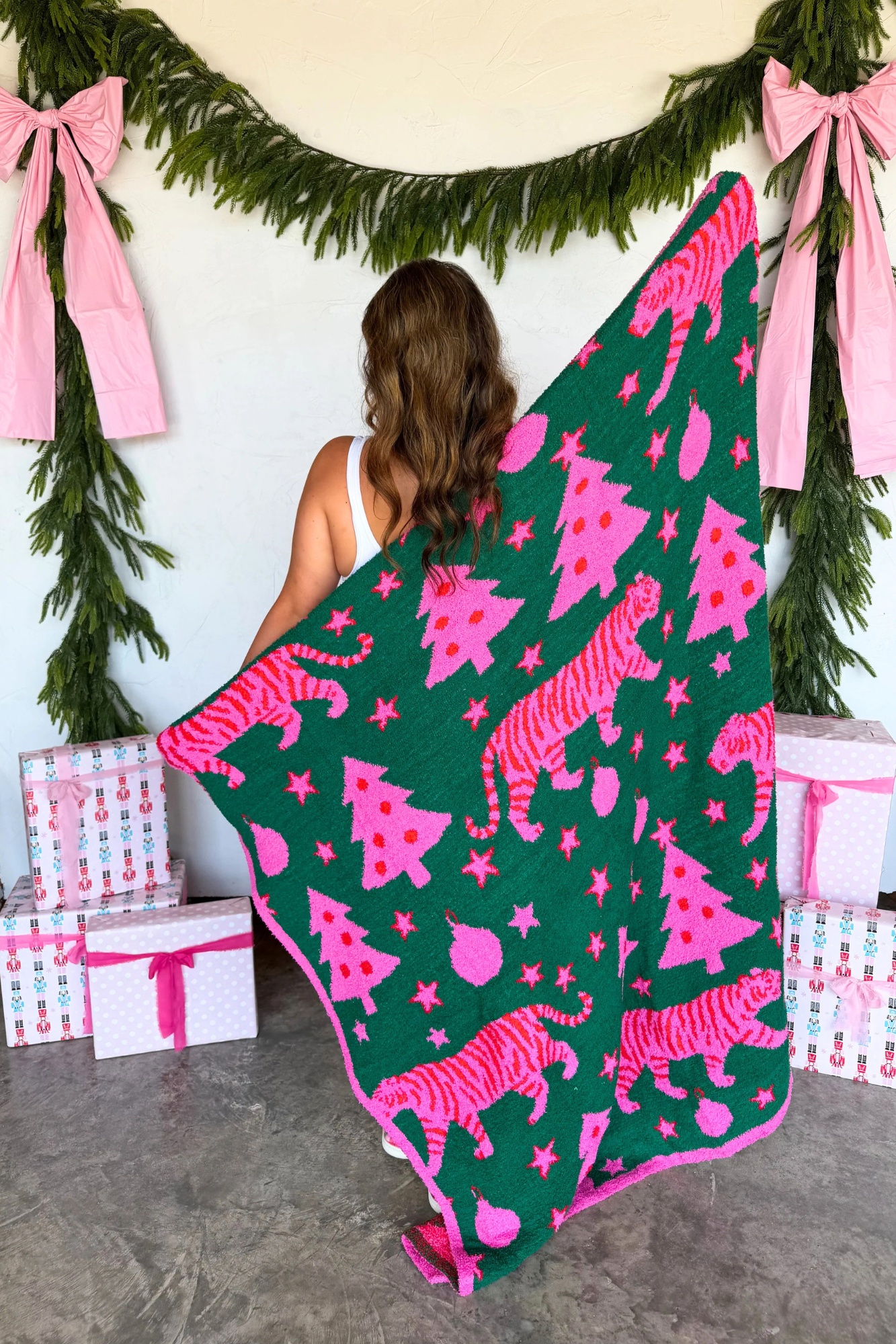 Holiday Tiger Cloud Blanket - Adorned Rebel