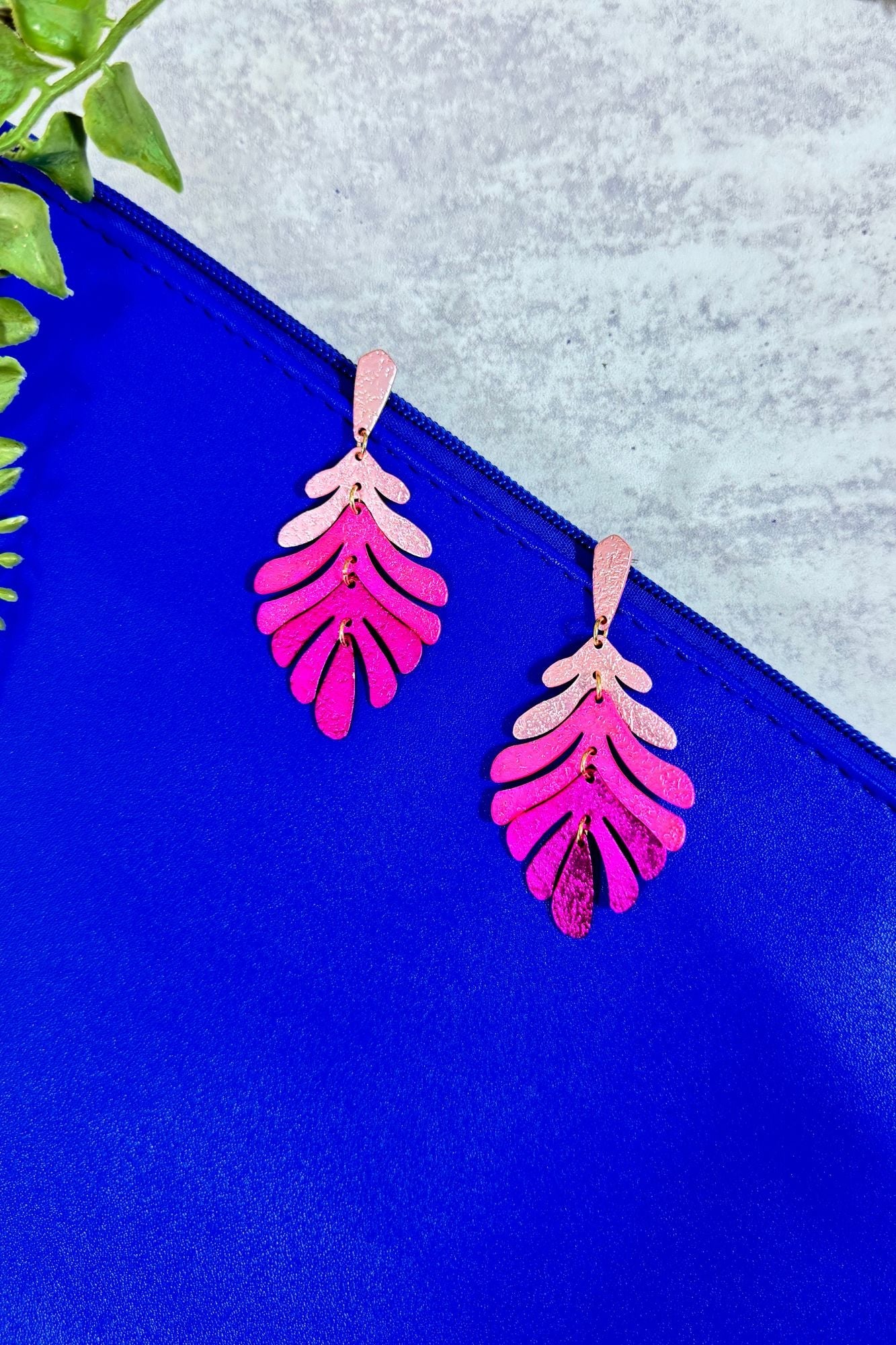 Island Glow Leaf Earrings - Adorned Rebel