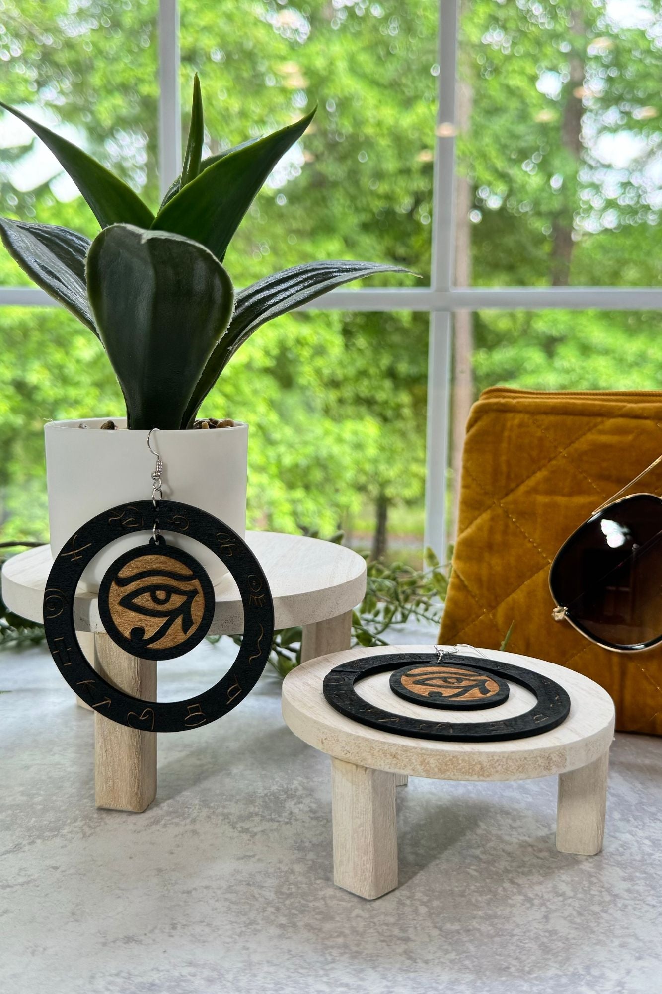 Mystic Eye Wooden Hoops - Adorned Rebel