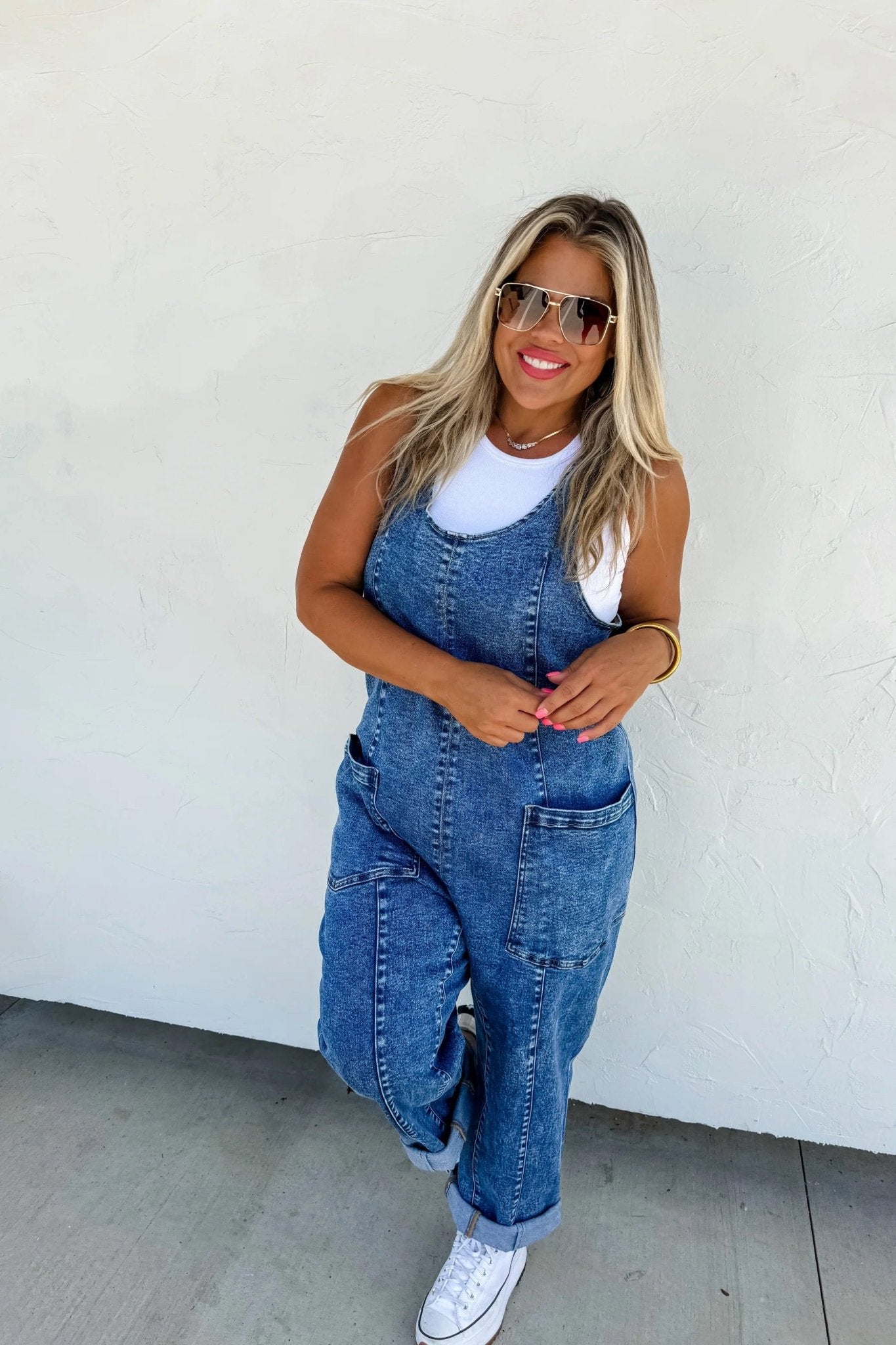 On - the - Go Denim Jumpsuit - Adorned Rebel