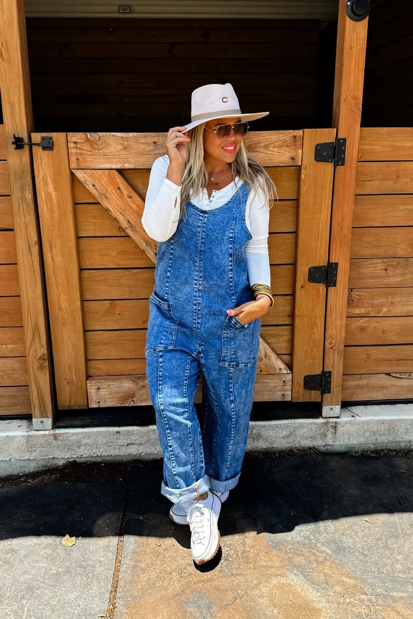 On - the - Go Denim Jumpsuit - Adorned Rebel