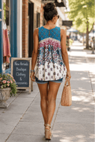 Paisley Print Sleeveless Tunic - Adorned Rebel