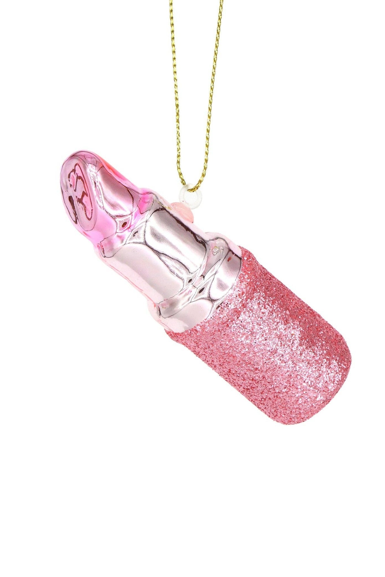 Pink Glitter Lipstick Ornament - Adorned Rebel