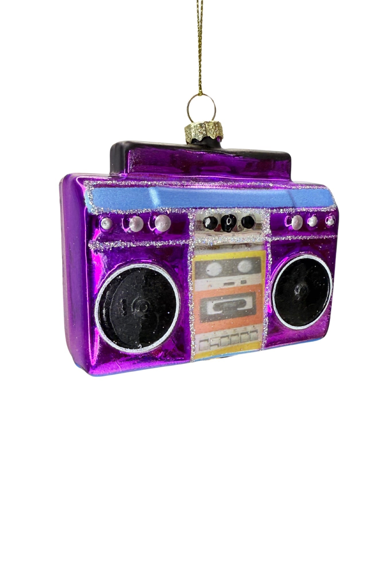 Purple Boombox Ornament - Adorned Rebel