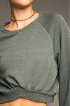 Raglan Long Sleeve Cropped Pullover - Adorned Rebel