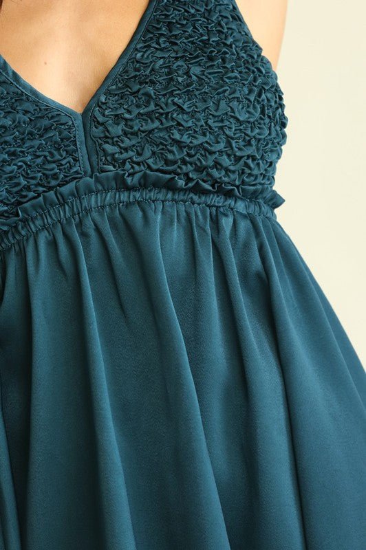 Satin Halter Open Back Top - Adorned Rebel