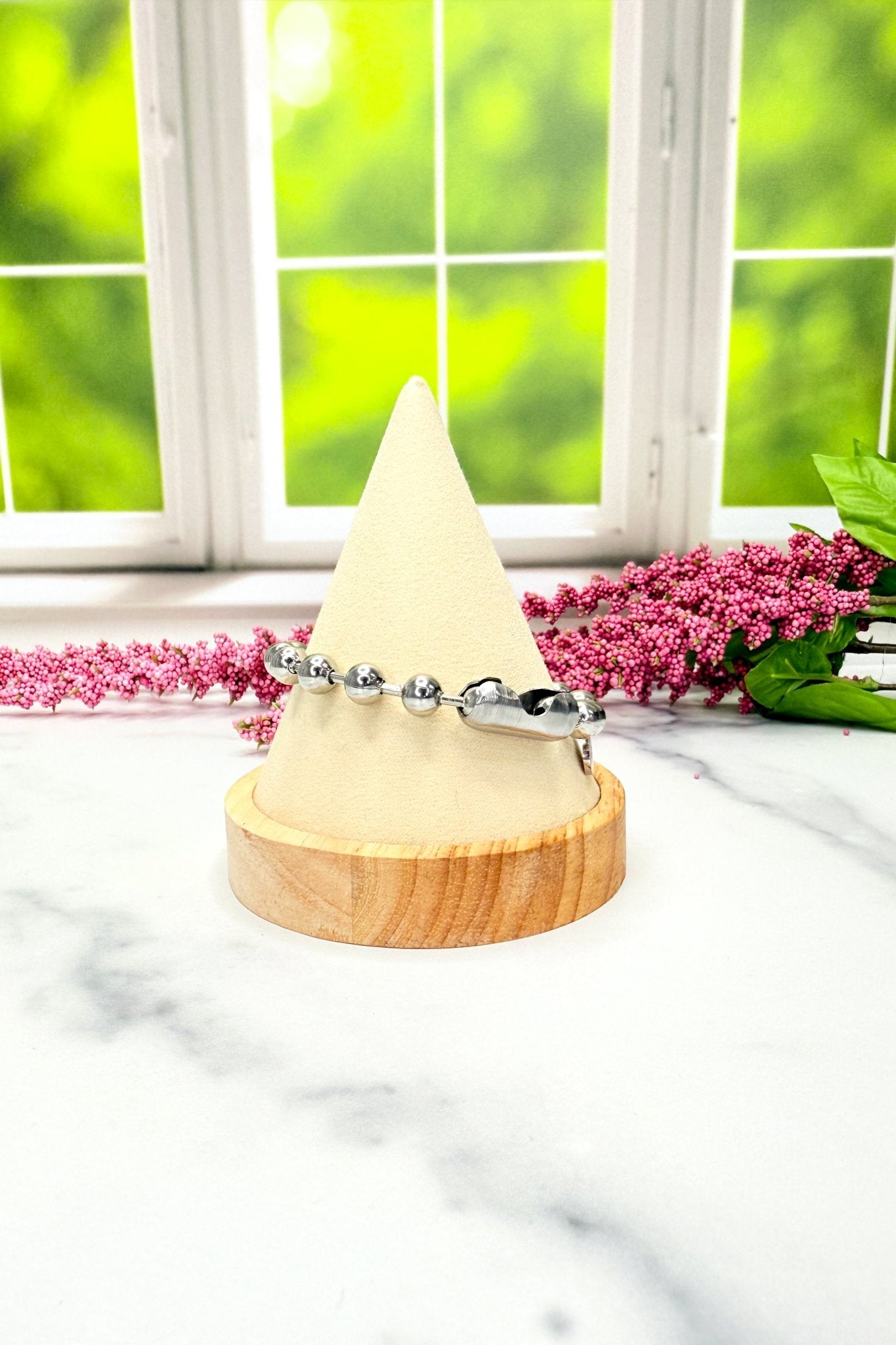 Silver Ball & Chain Bracelet - Adorned Rebel