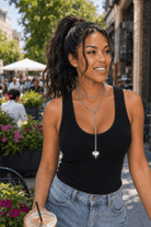 Silver Luxe Heart Convertible Necklace - Adorned Rebel