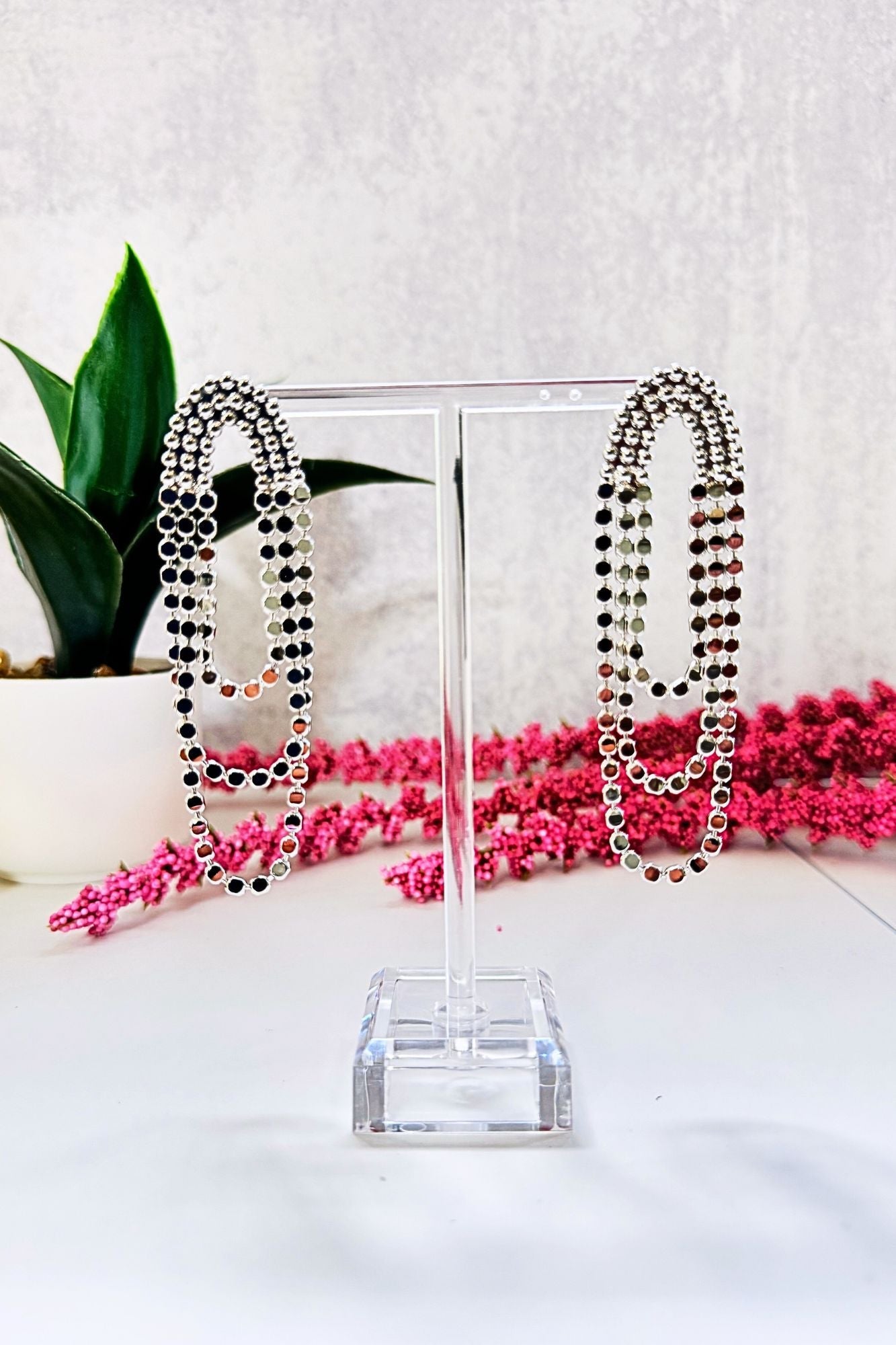 Sparkling Silver Drop Earrings - Adorned Rebel