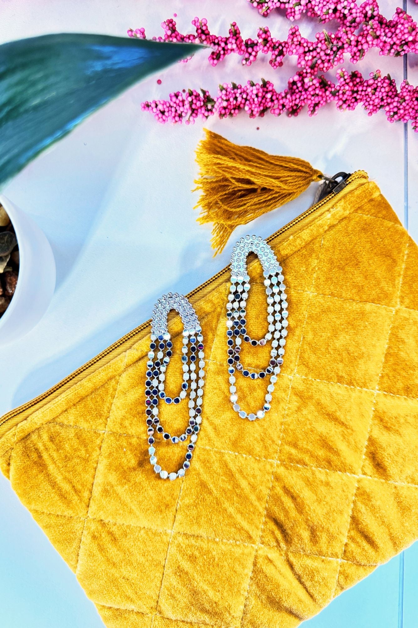 Sparkling Silver Drop Earrings - Adorned Rebel