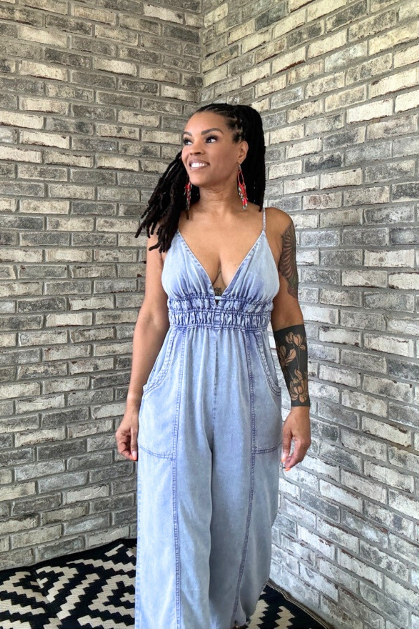 Steppin Out Woven Jumpsuit Adorned Rebel