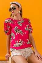 Vibrant Pink Tiger Tee - Adorned Rebel