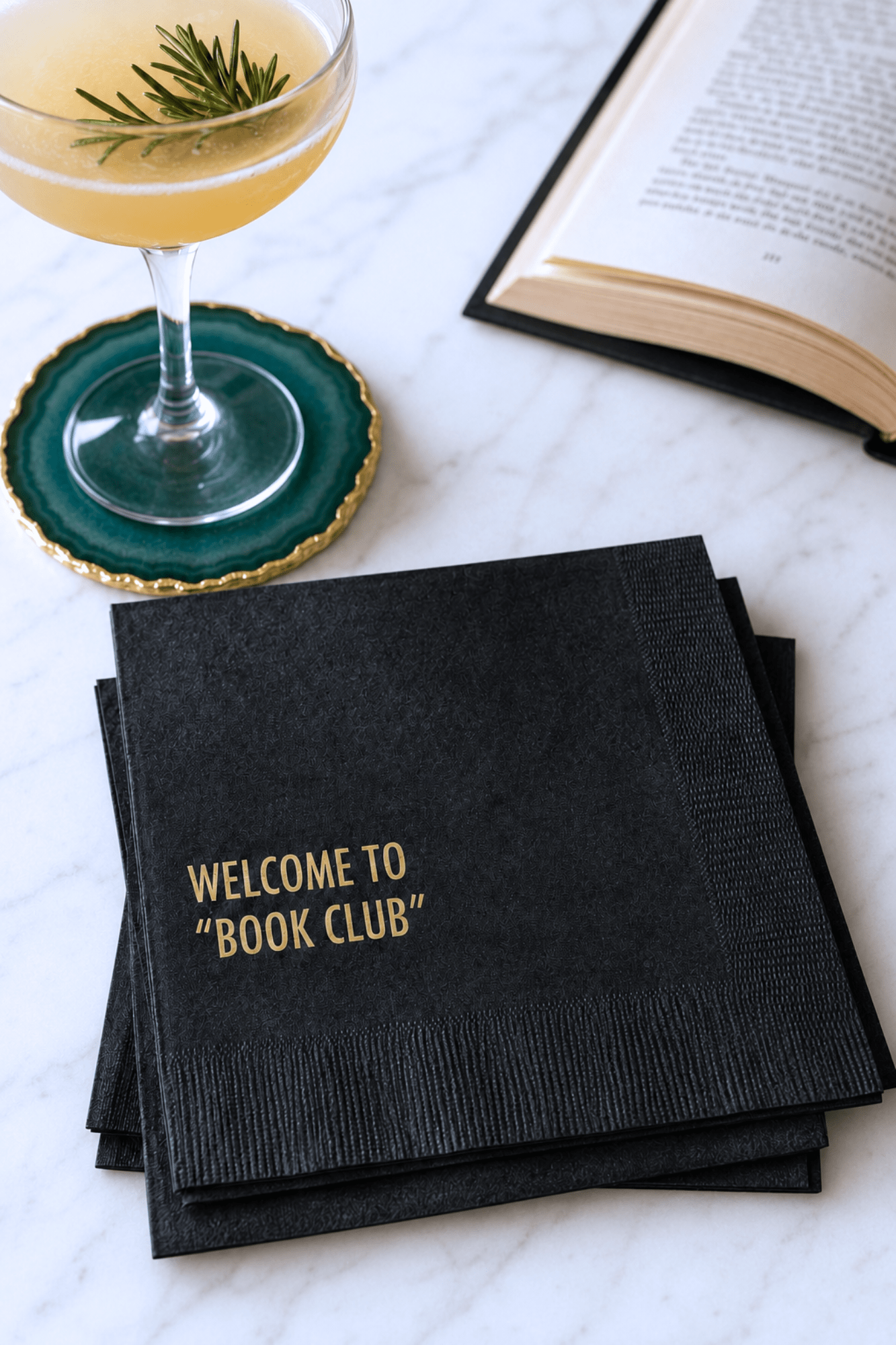 Welcome to “Book Club” Cocktail Napkins - Adorned Rebel
