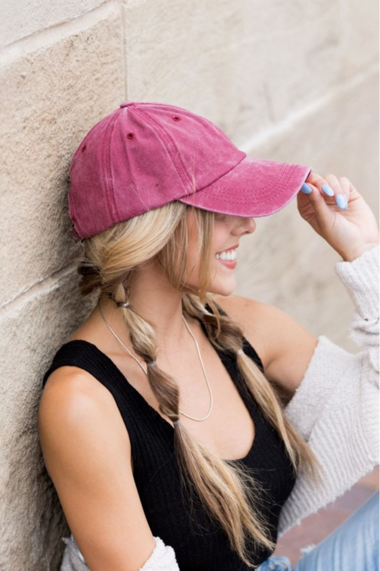 Berry Mineral Washed Ball Cap - Adorned Rebel