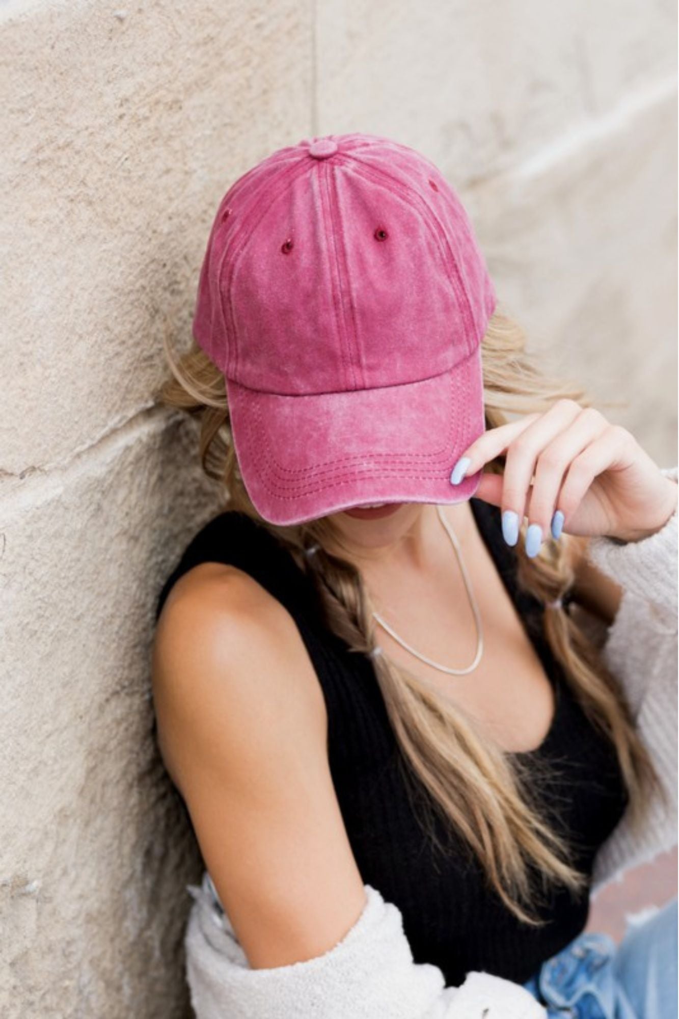 Berry Mineral Washed Ball Cap - Adorned Rebel