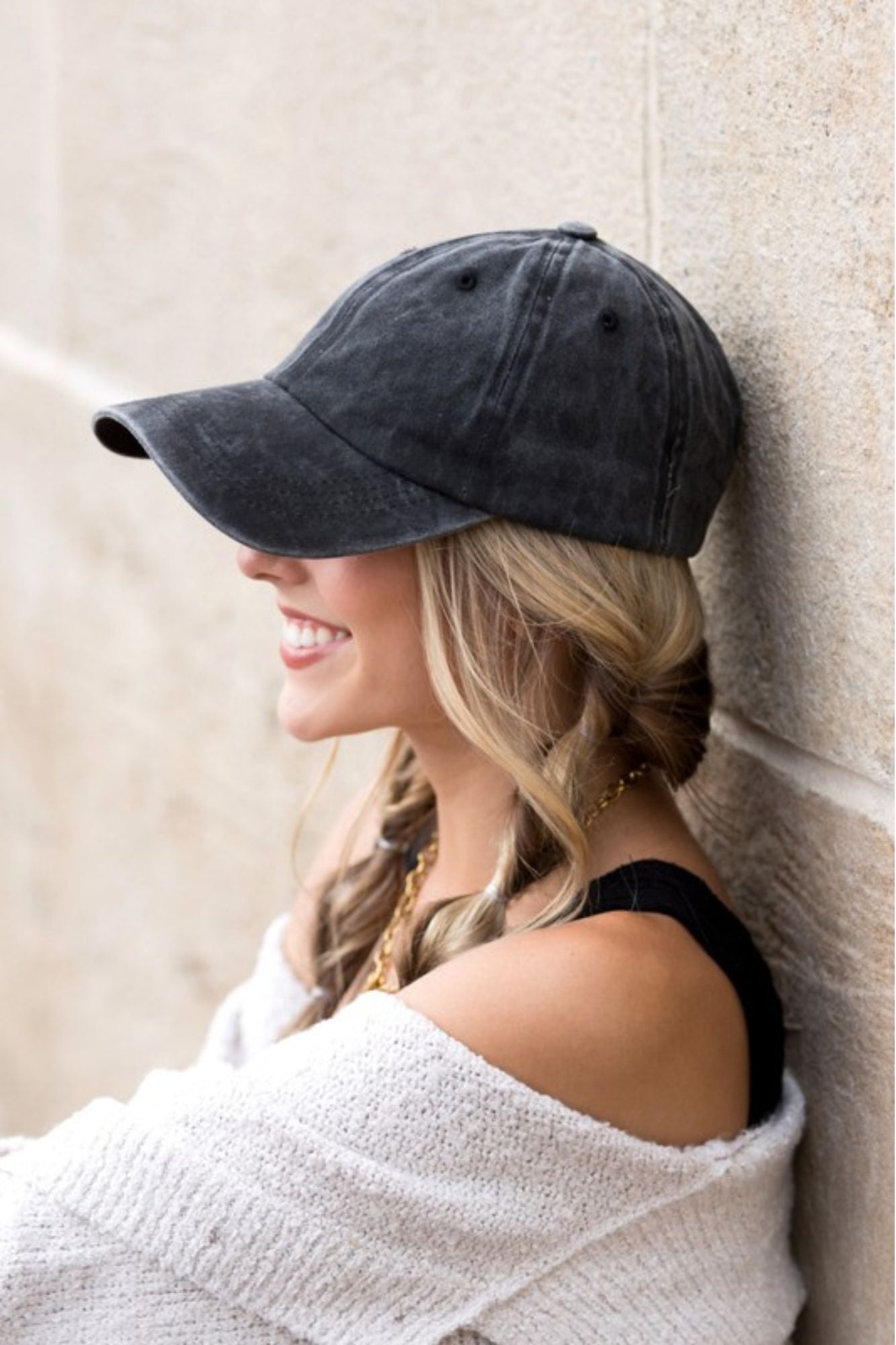 Black Mineral Washed Ball Cap - Adorned Rebel