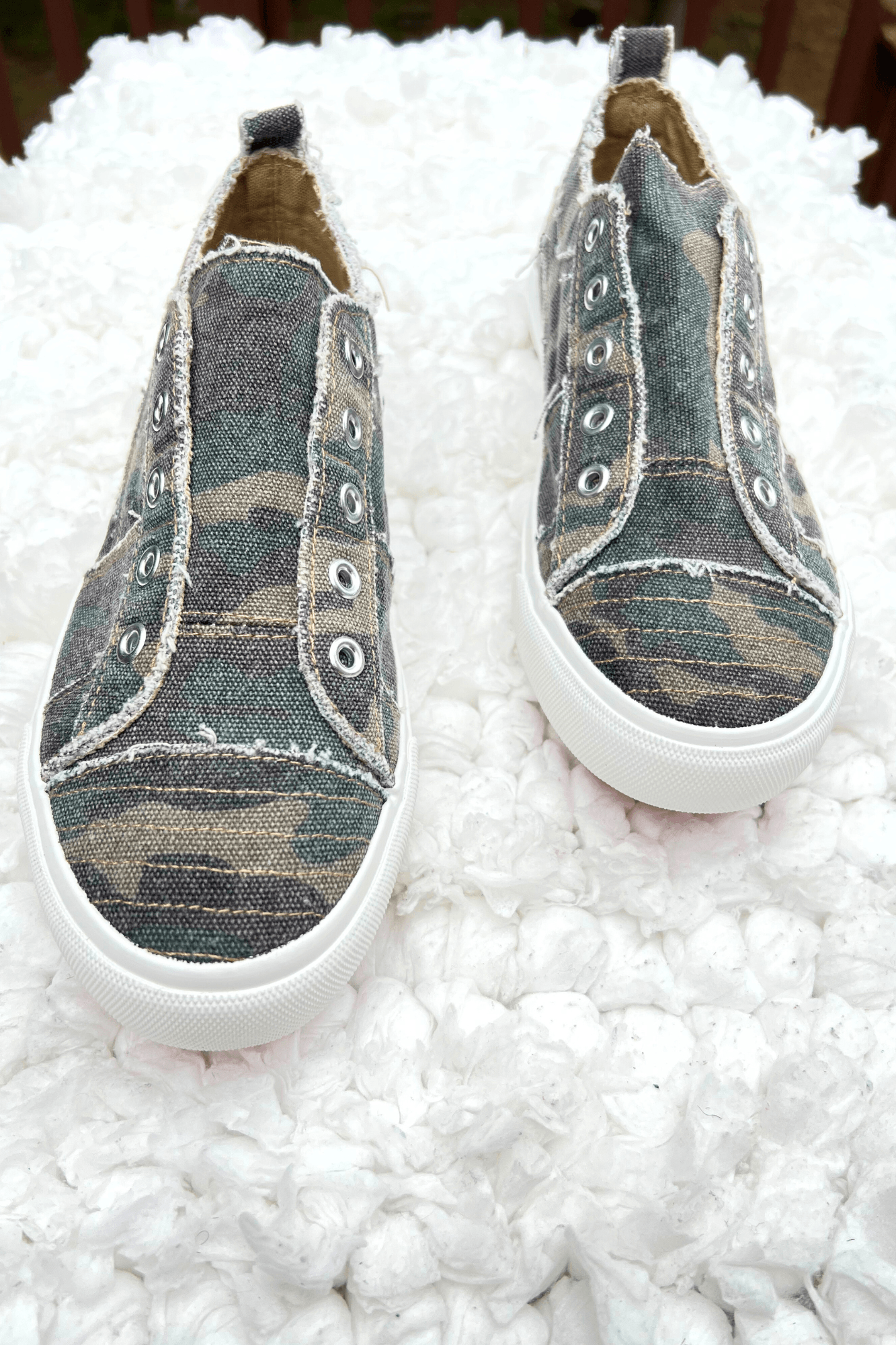 Camo Slip-On Canvas Shoes - Two Elevens Boutique