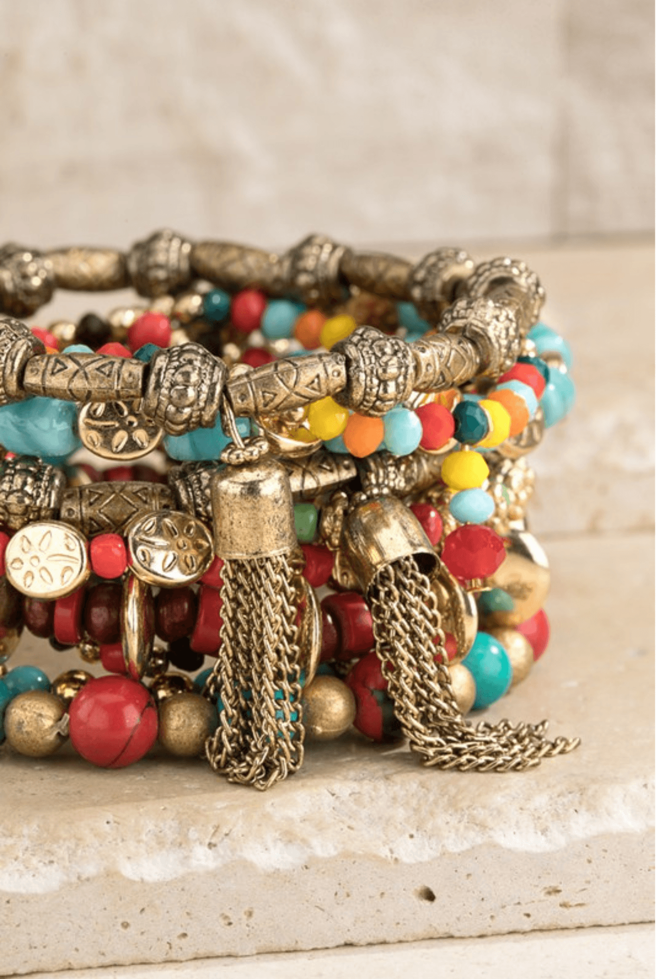 Colorful Mixed Beads Stacked Bracelet - Two Elevens Boutique