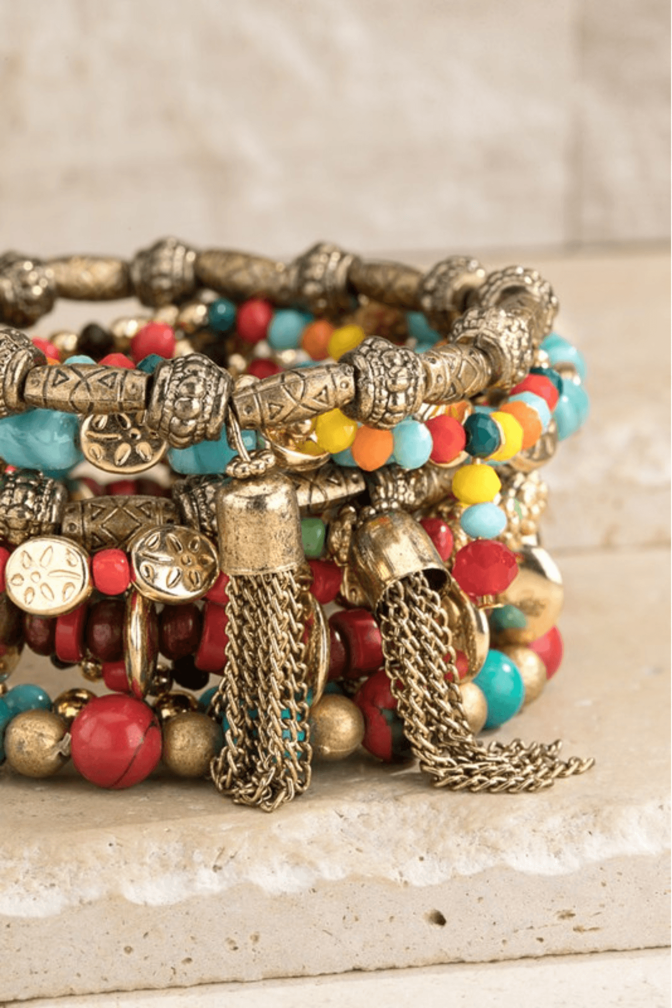 Colorful Mixed Beads Stacked Bracelet