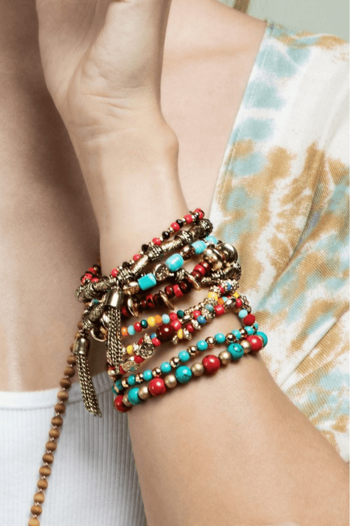 Colorful Mixed Beads Stacked Bracelet - Two Elevens Boutique