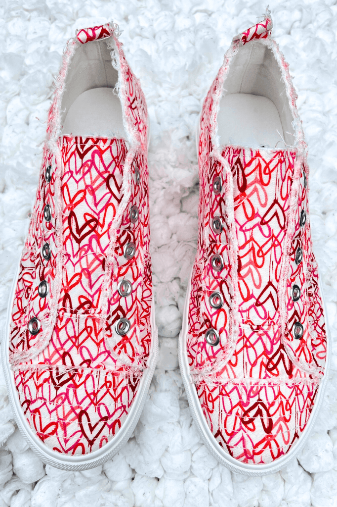 Cross My Heart Slip-On Canvas Shoes - Two Elevens Boutique