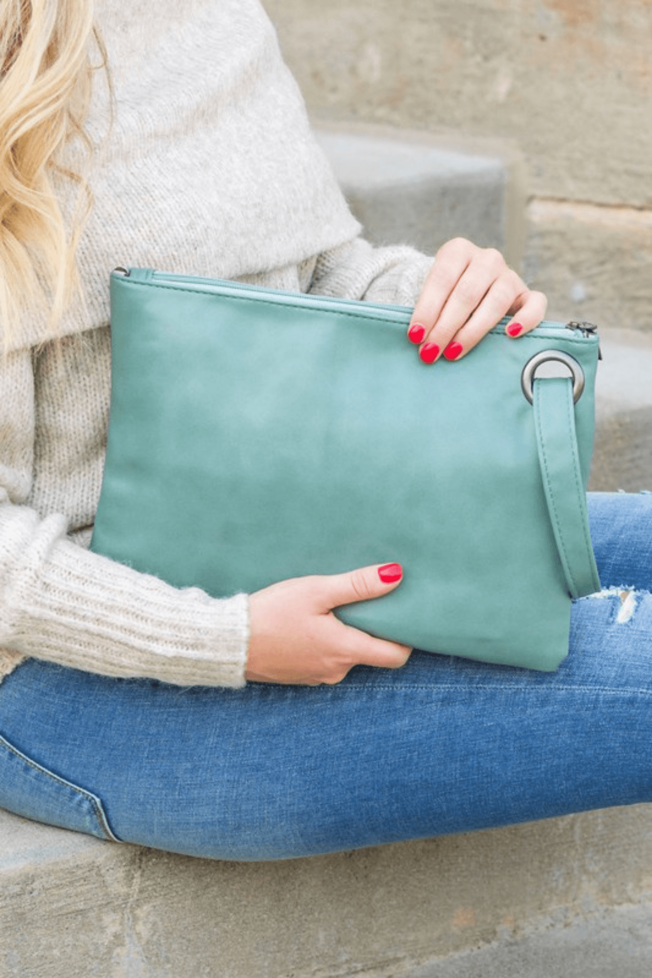 Faux Leather Clutch - Two Elevens Boutique