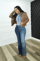 High Rise Two Tone Flare Jeans - Two Elevens Boutique