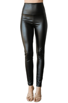 High Waist Faux Leather Leggings - Two Elevens Boutique