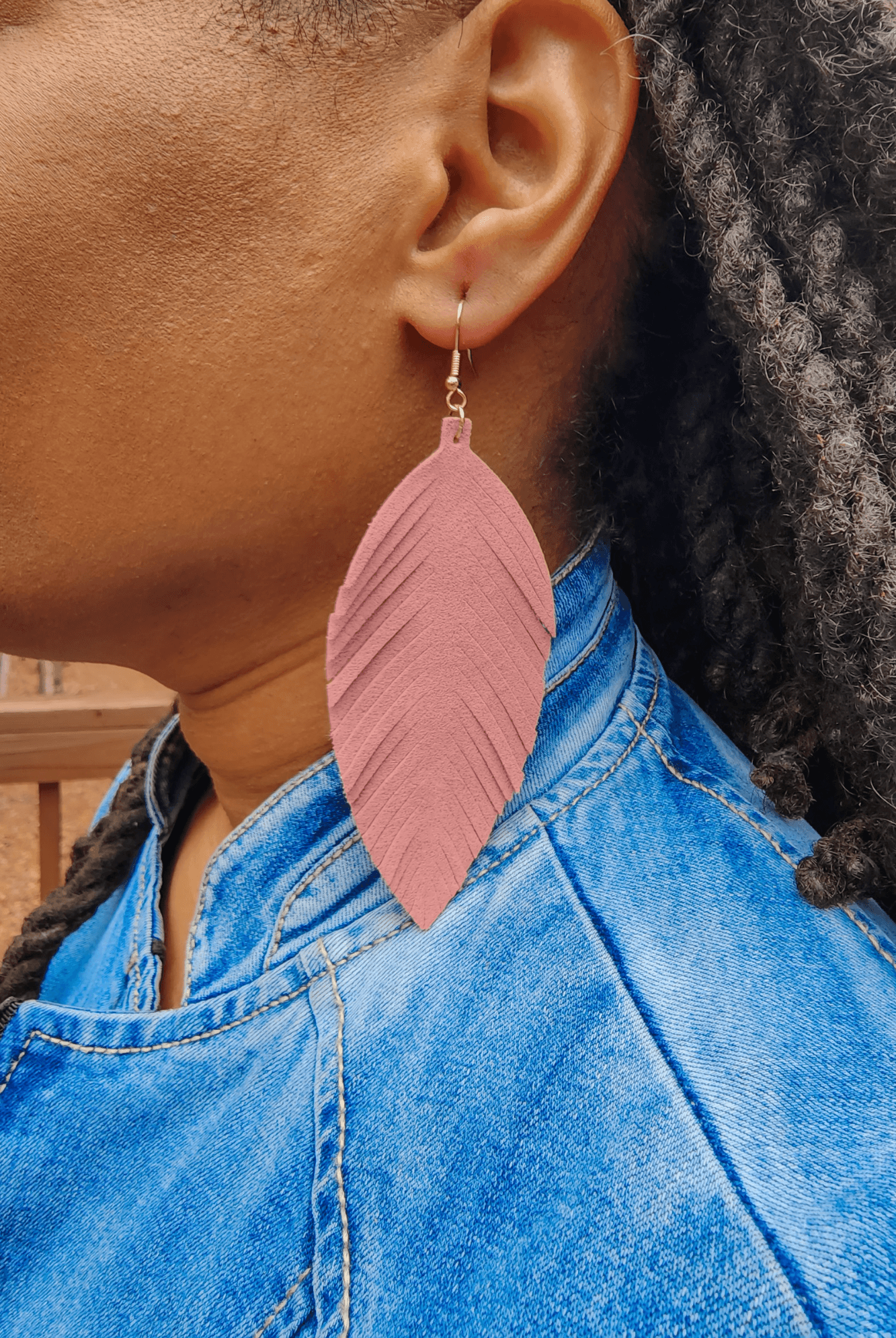Jewel Tone Leather Leaf Earrings - Two Elevens Boutique