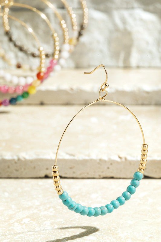 Natural Stone Circle Earrings - Two Elevens Boutique