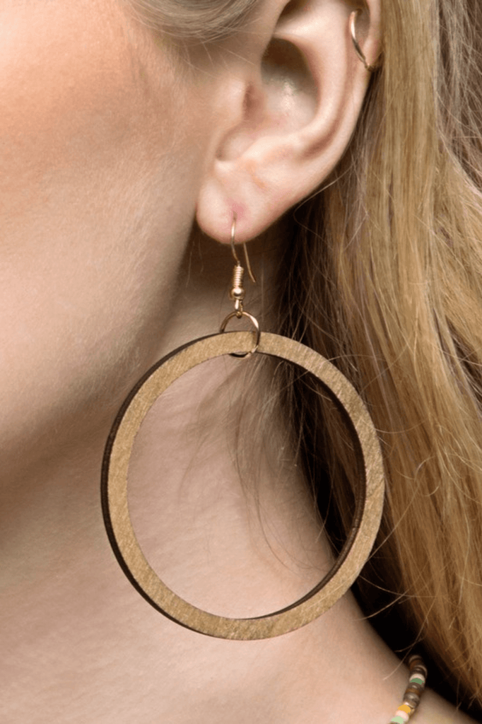 Round Wood Earrings - Two Elevens Boutique