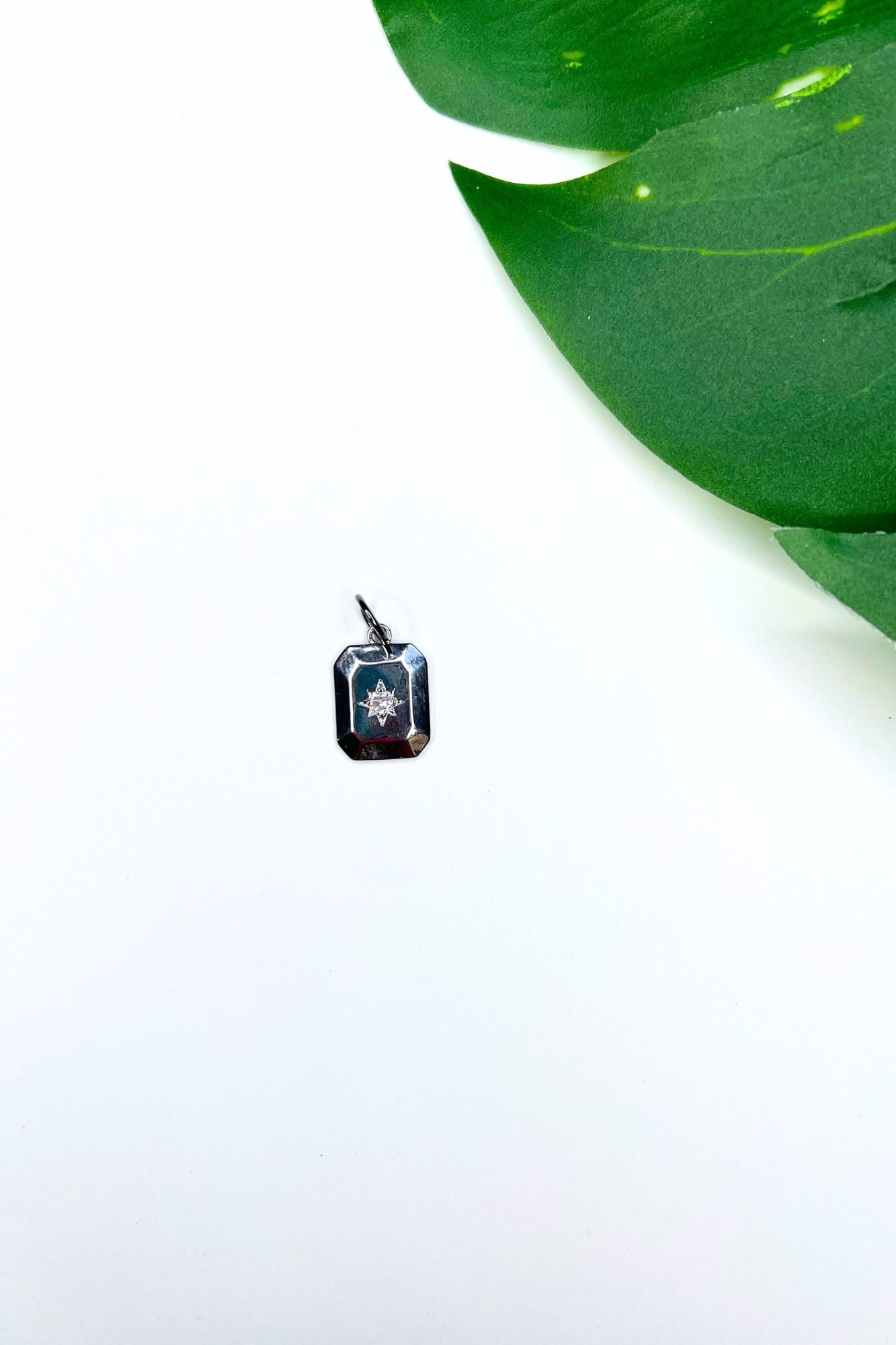Starred Silver Tag Charm - Adorned Rebel