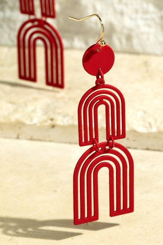 Steel Double Arch Filigree Earrings - Two Elevens Boutique