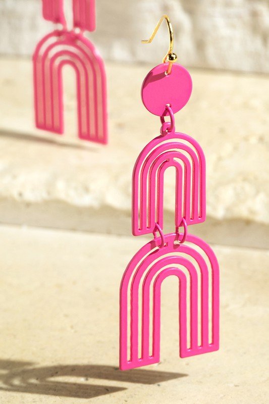 Steel Double Arch Filigree Earrings - Two Elevens Boutique