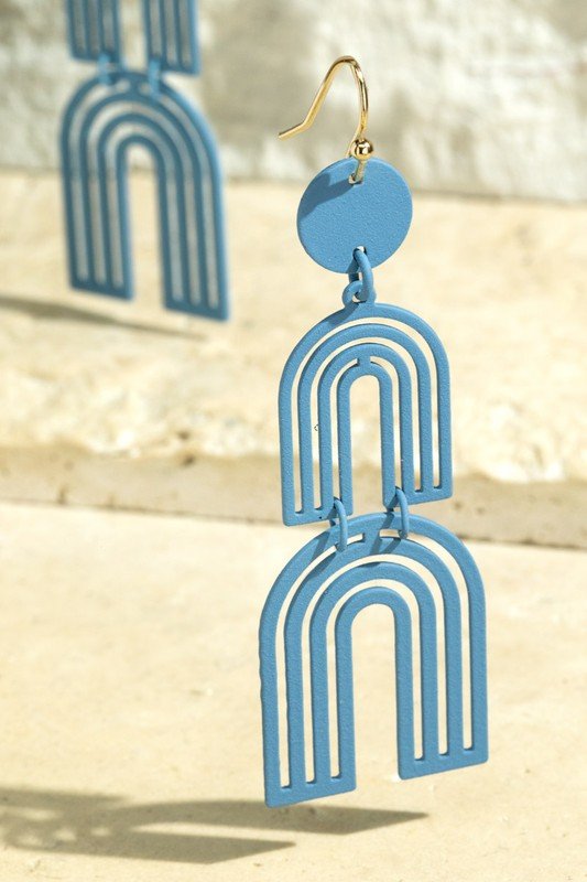 Steel Double Arch Filigree Earrings - Two Elevens Boutique