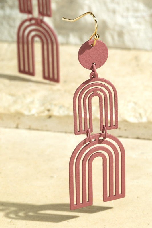 Steel Double Arch Filigree Earrings - Two Elevens Boutique