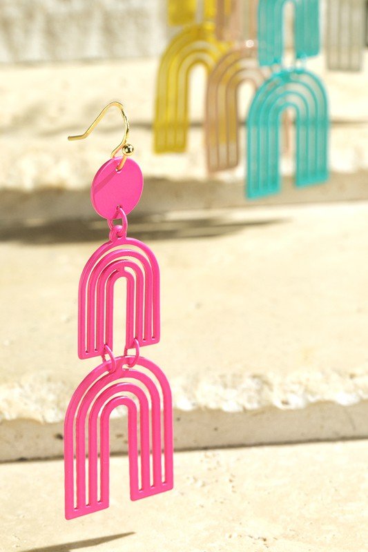 Steel Double Arch Filigree Earrings - Two Elevens Boutique