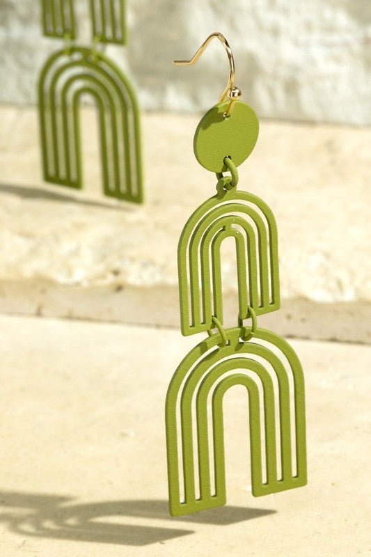 Steel Double Arch Filigree Earrings - Two Elevens Boutique