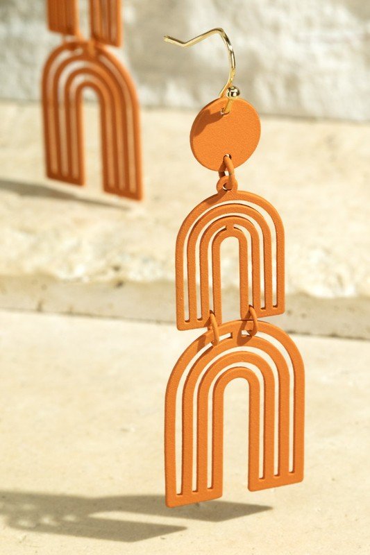 Steel Double Arch Filigree Earrings - Two Elevens Boutique