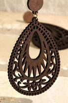 Wood Filigree Teardrop Earrings - Two Elevens Boutique