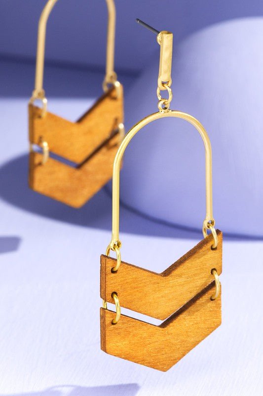 Wooden Arrow Drop Earrings - Two Elevens Boutique